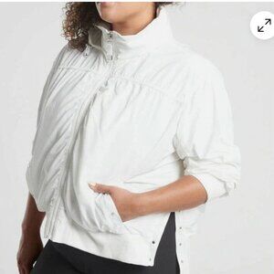 Athleta white Point Reyes Bomber Jacket